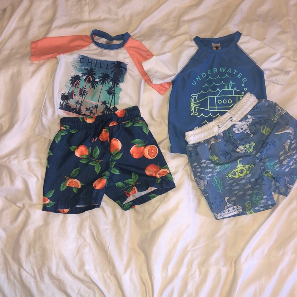 3T toddler swim shirt and short set
